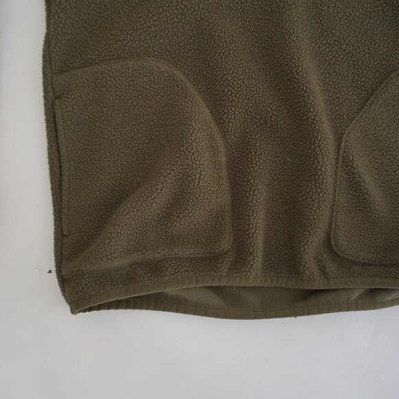 Hudson North Olive Green Button Collar Outdoors Fleece Pull Over Sweater Medium - Picture 7 of 9